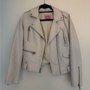 Levi’s Faux Leather White Croc Moto Jacket